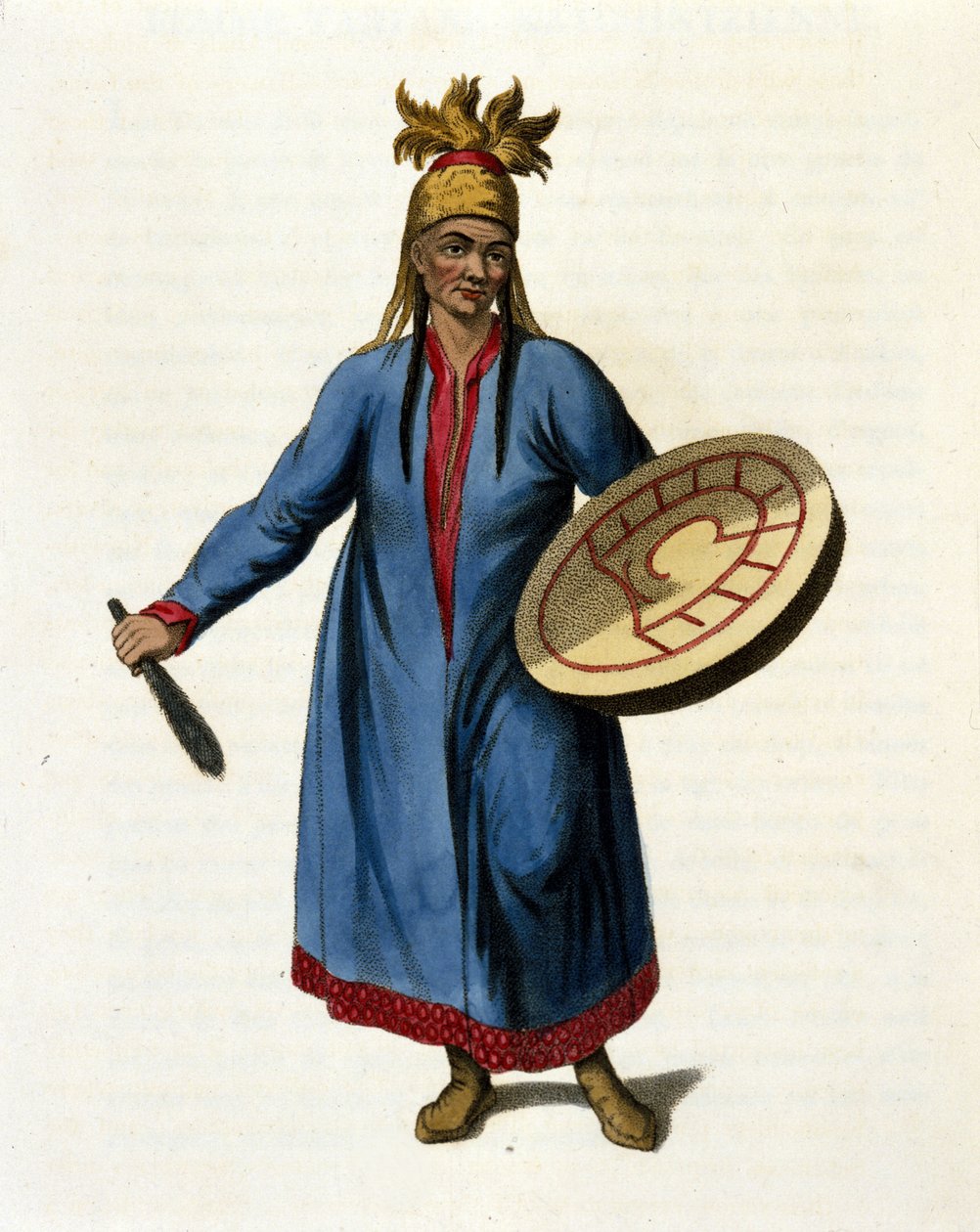 Sibirisk shaman. 1800-talsgravyr av Unknown artist