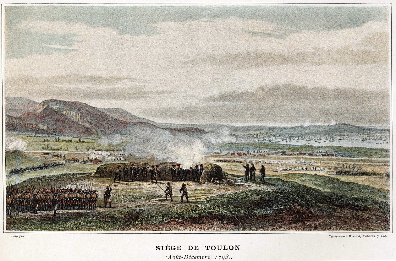Belägring av Toulon augusti-december 1793 - i "" Napoleons sjöstrider"" av Unknown artist