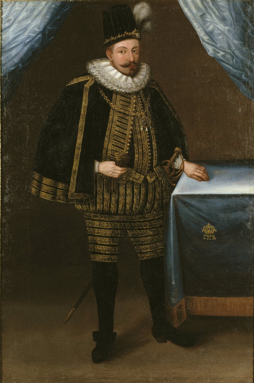 Sigismund III Vasa, kung av Polen - Porträtt av Sigismund III Vasa, kung av Polen (1566-1632), Anonym Olja på duk av Unknown artist
