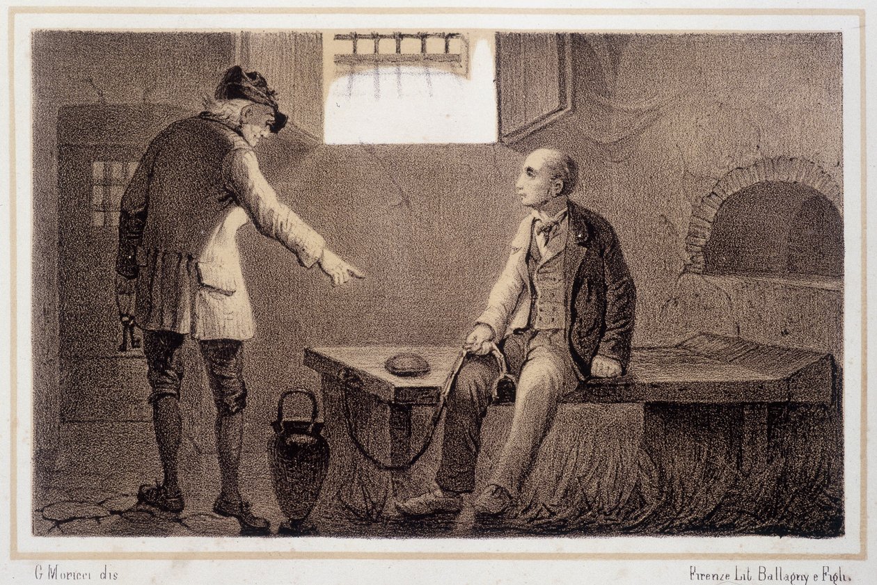 Silvio Pellico (1789 - 1854) överfördes till fästningen Spielberg (Spilberk) - i "" Storia d