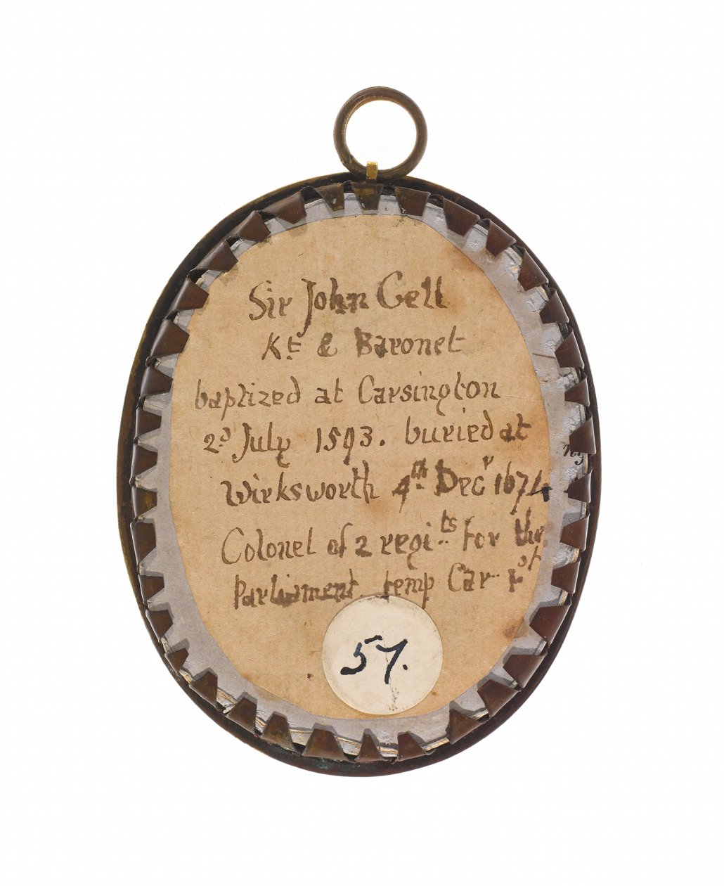 Sir John Gell 1650 ca (miniatyr på metall) av Unknown artist