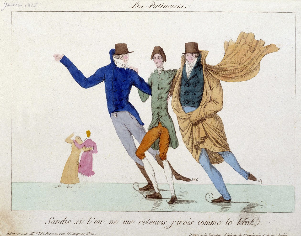 Skaters - Humoristisk teckning av Unknown artist