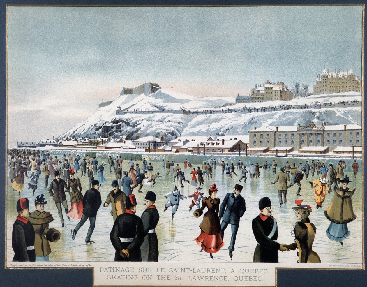 Skridskoåkning på Saint Laurent, Quebec, n.d. av Unknown artist