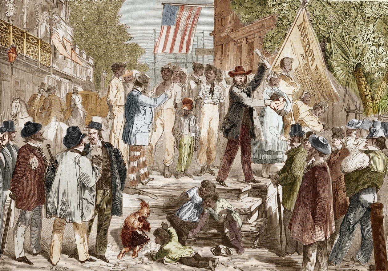 Slavförsäljning till Richmond i USA 1864. av Unknown artist