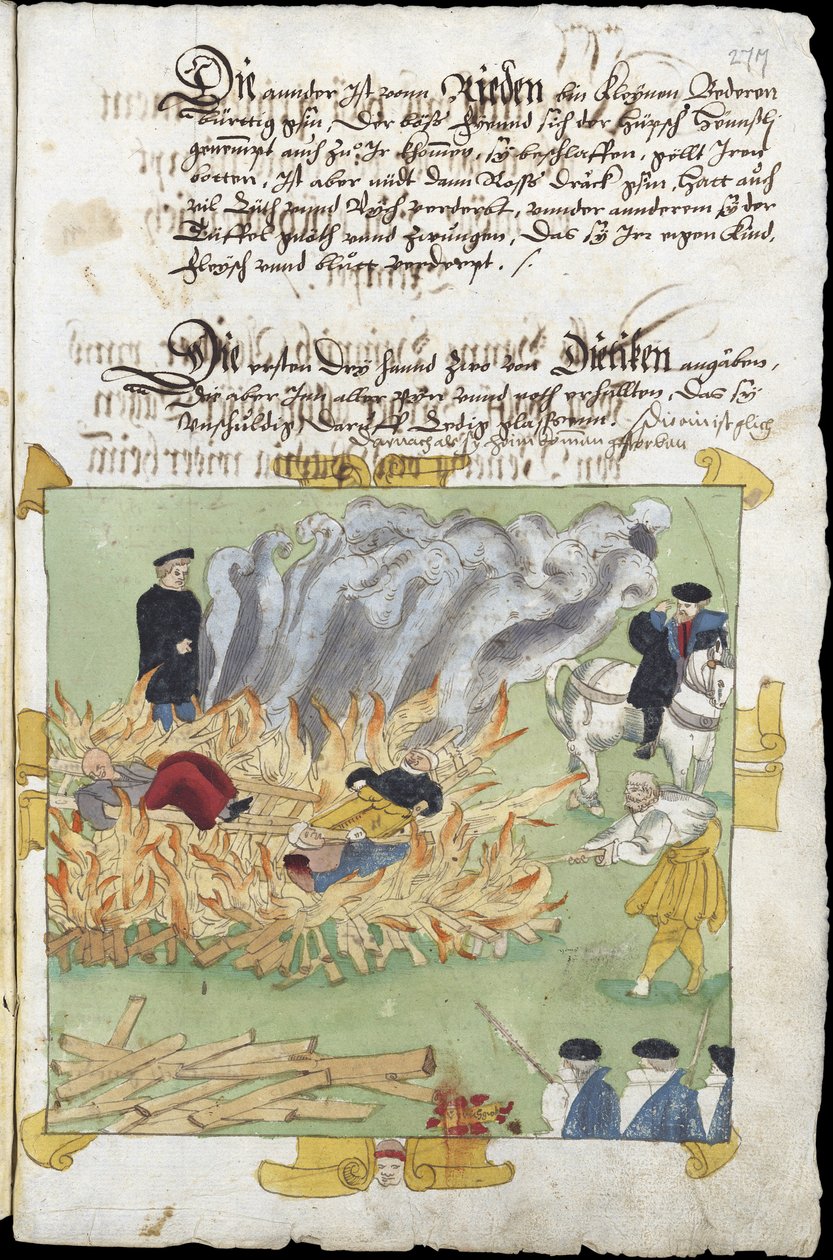 Sorcieres - The Burning of Three Witches i Baden den 4 november av Unknown artist
