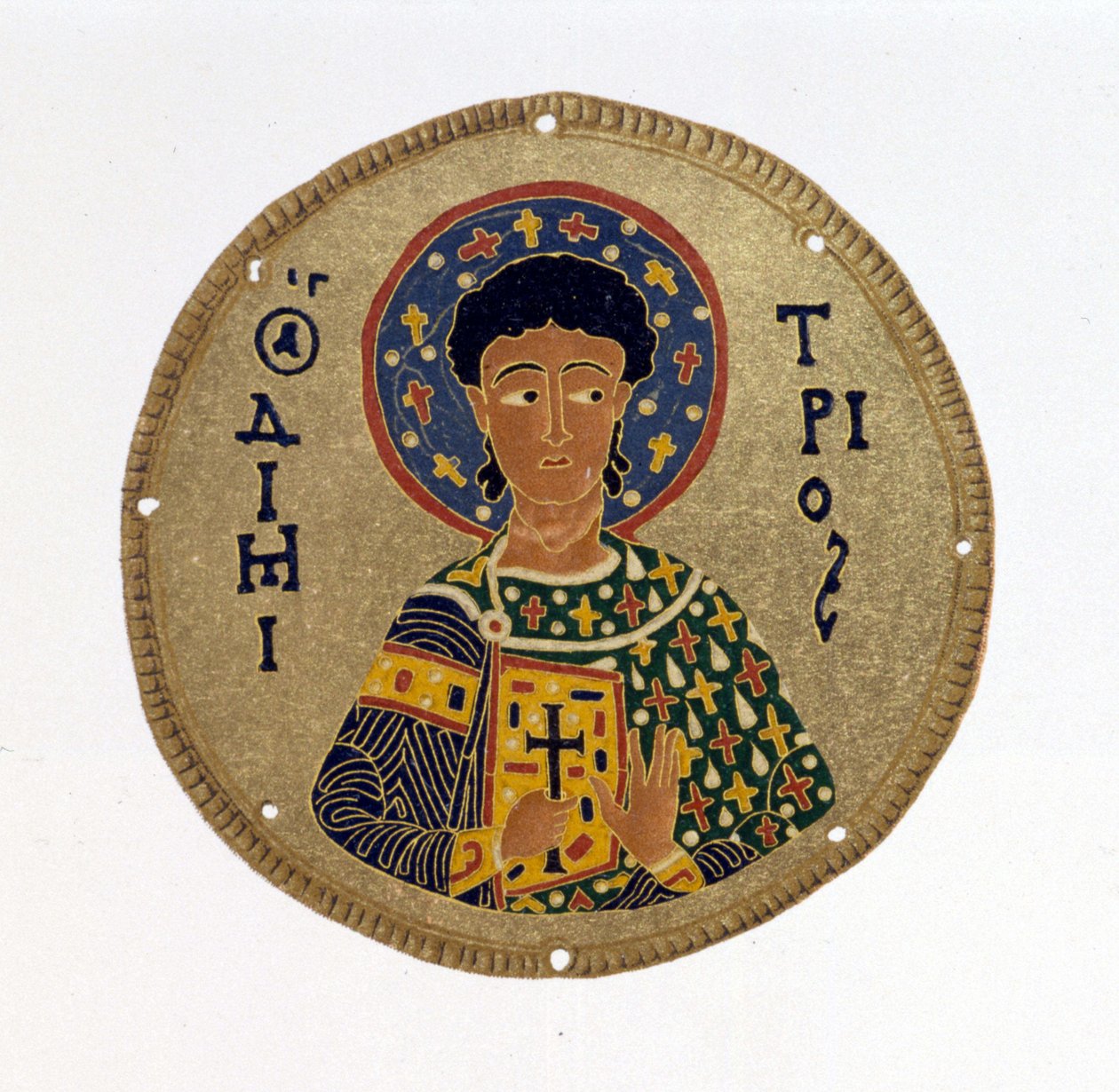 St Demetrius - i "" Historia och monument över bysantinska emaljer"" av N. Kondakow. Kromolitografi 1892. av Unknown artist