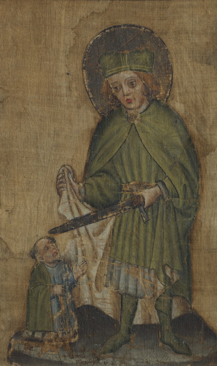 St. Martin och tiggaren, ca 1440 (valpsjuka olja på textil, troligen linne) av Unknown artist