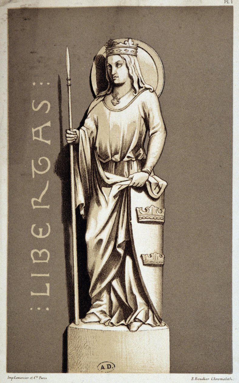 Staty som representerar Liberty of Chartres. av Unknown artist
