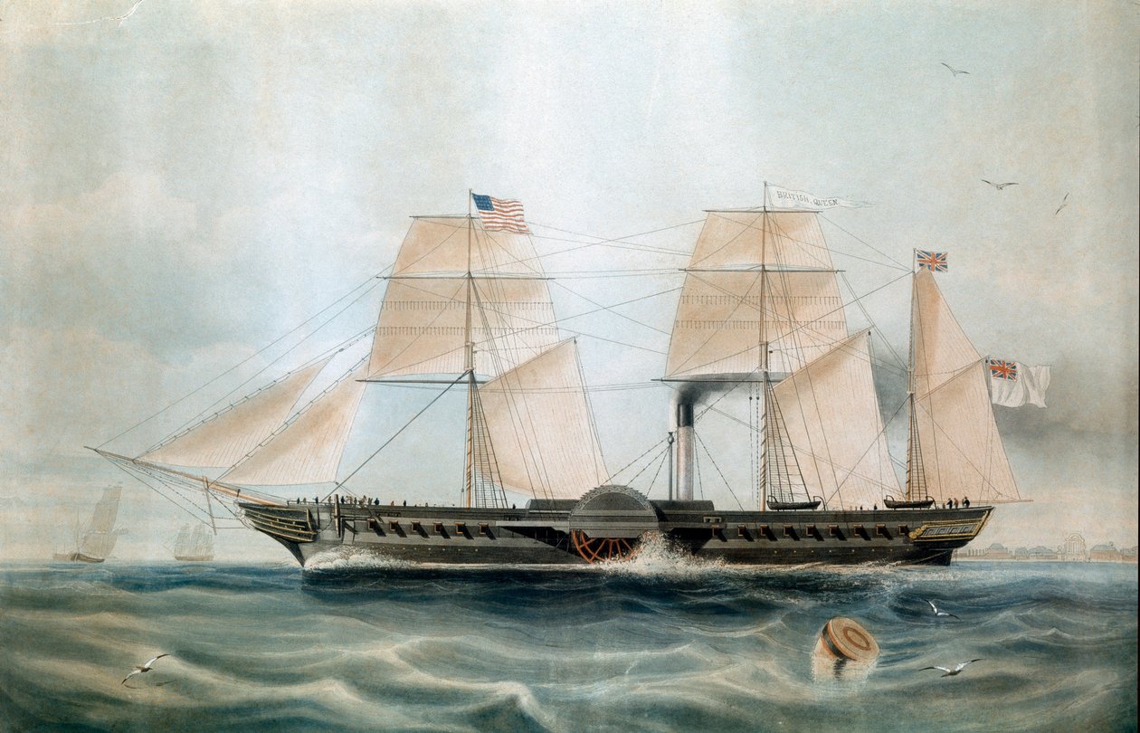 Steamer British Queen 1840 (tryck från 1800-talet) av Unknown artist