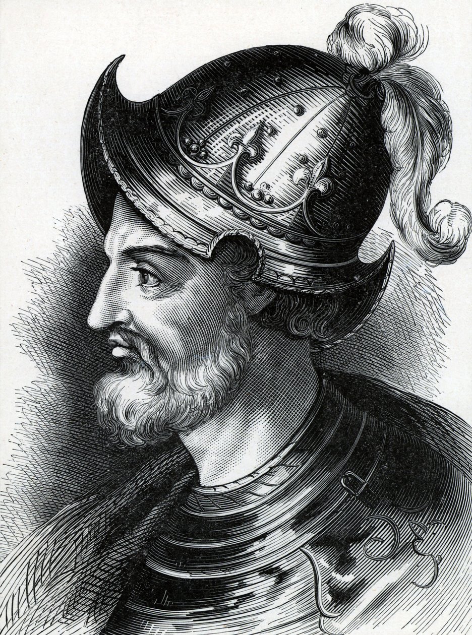 Stefan av Blois (Stefan av England, ca 1097-1154), ca 1900 (gravyr) av Unknown artist