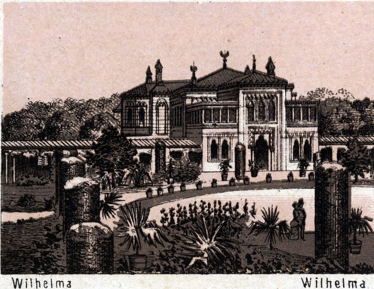 Stuttgart, Tyskland: utsikt över Wilhelma. i "" Världen illustrerar 168 vyer"" Odaterat (slutet av 1800-talet) av Unknown artist