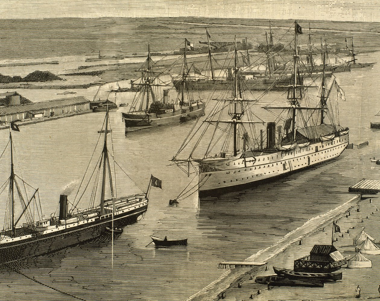 Suezkanalen, Port-Said, Egypten av Unknown artist