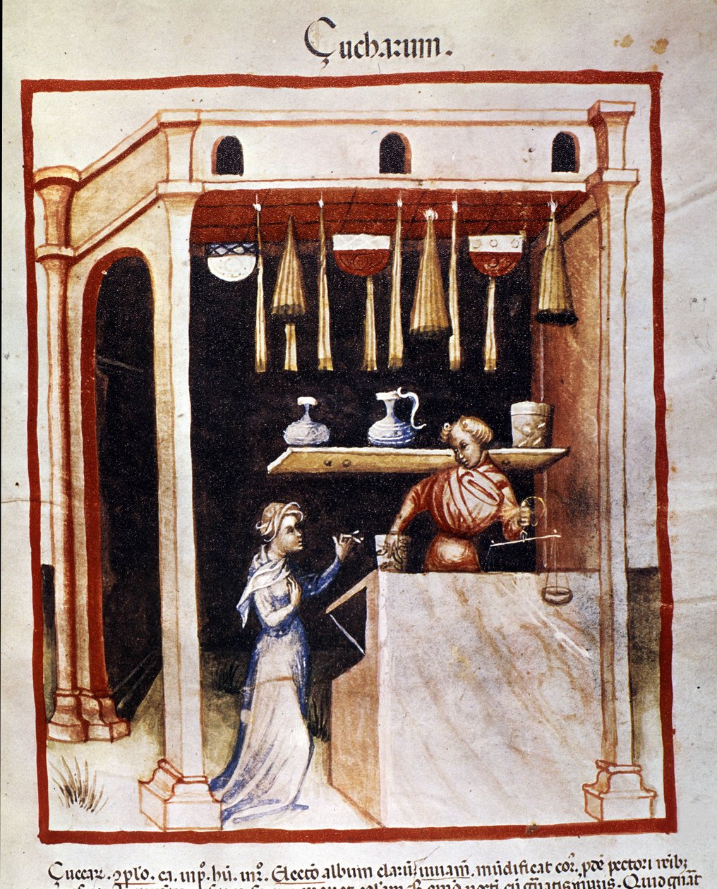 Sockerberedning. Belysning från mjölkning av medicin och diet "" Tacuinum sanitatis"" av Unknown artist