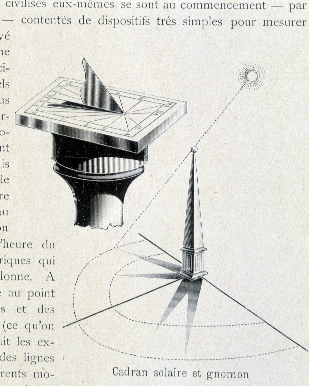 Solur och gnomon (1600-talet) - gravyr i "Universum och mänskligheten"" av Kraemer av Unknown artist