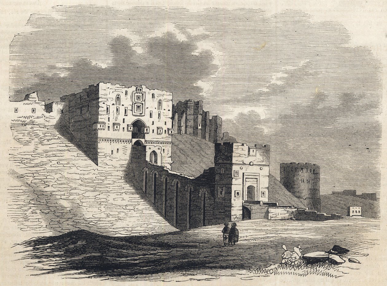 Syrien: staden Aleppo på 1800-talet - Citadellet - Aleppo i Syrien - 1864 av Unknown artist
