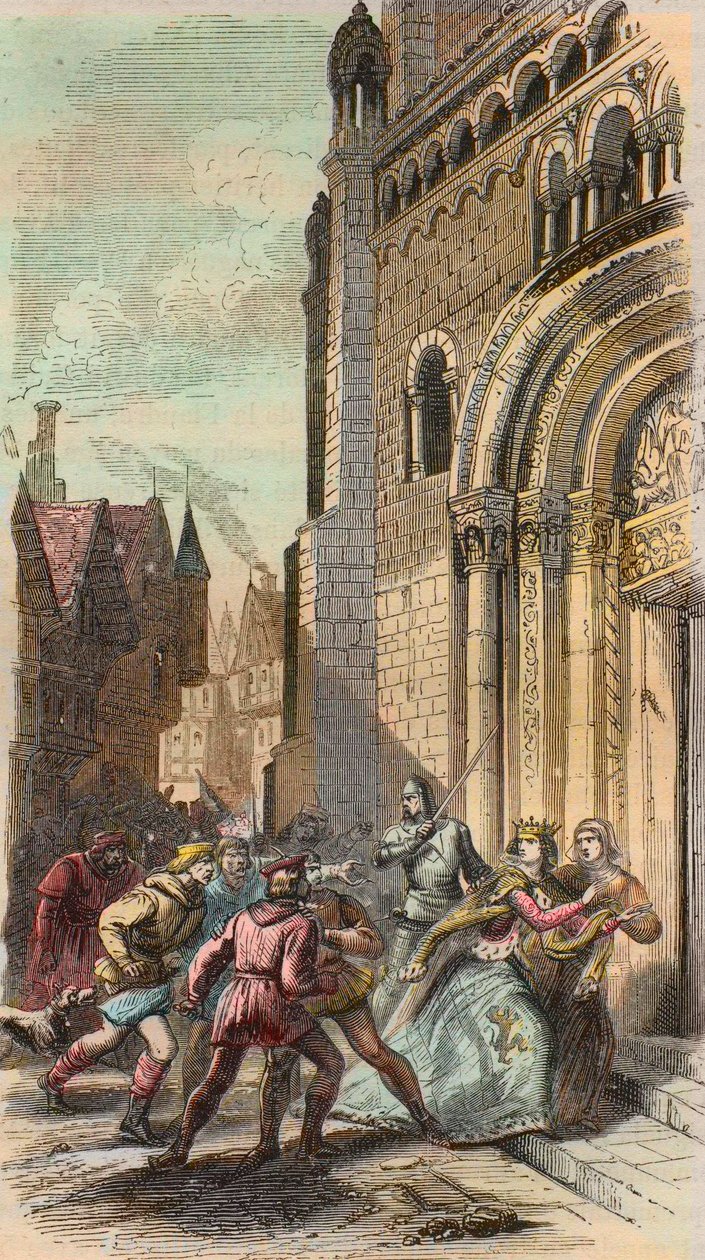 NAMUROISREVOLTET 1256. (Namur eller Nameur). Gravyr från 1868 i "Histoire de Belgique från primitiv tid till slutet av Leopold I:s regeringstid"" av Theodore Juste (1818-1888). Privat samling. av Unknown artist