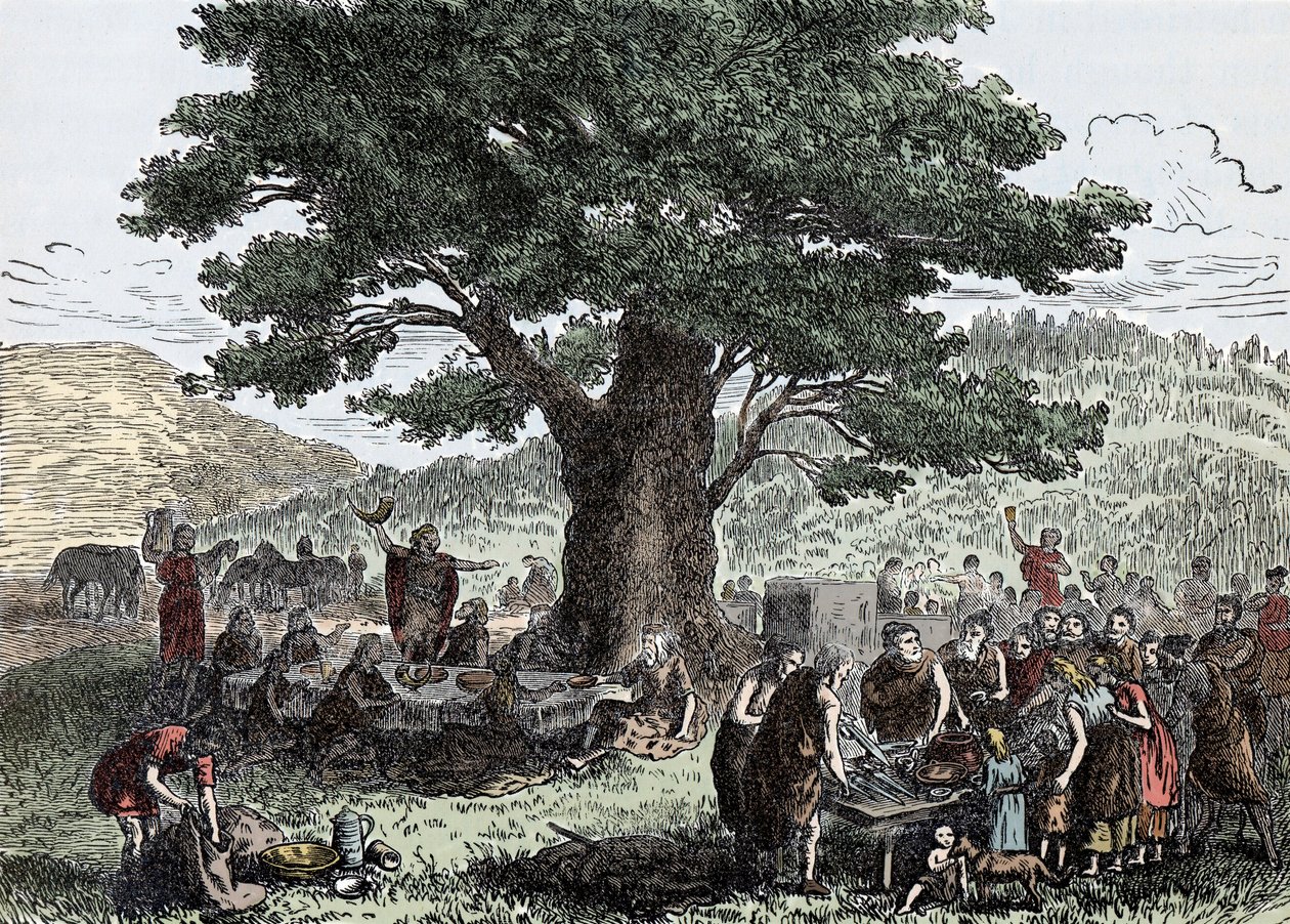 Teutoner njuter av semestern - gravyr från slutet av 1800-talet av Unknown artist