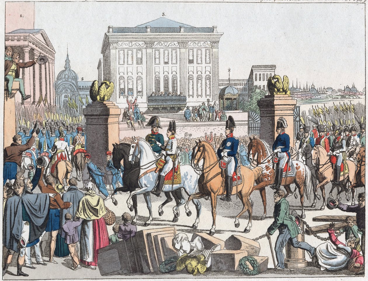De allierade styrkorna marscherar in i Paris den 31 mars av Unknown artist
