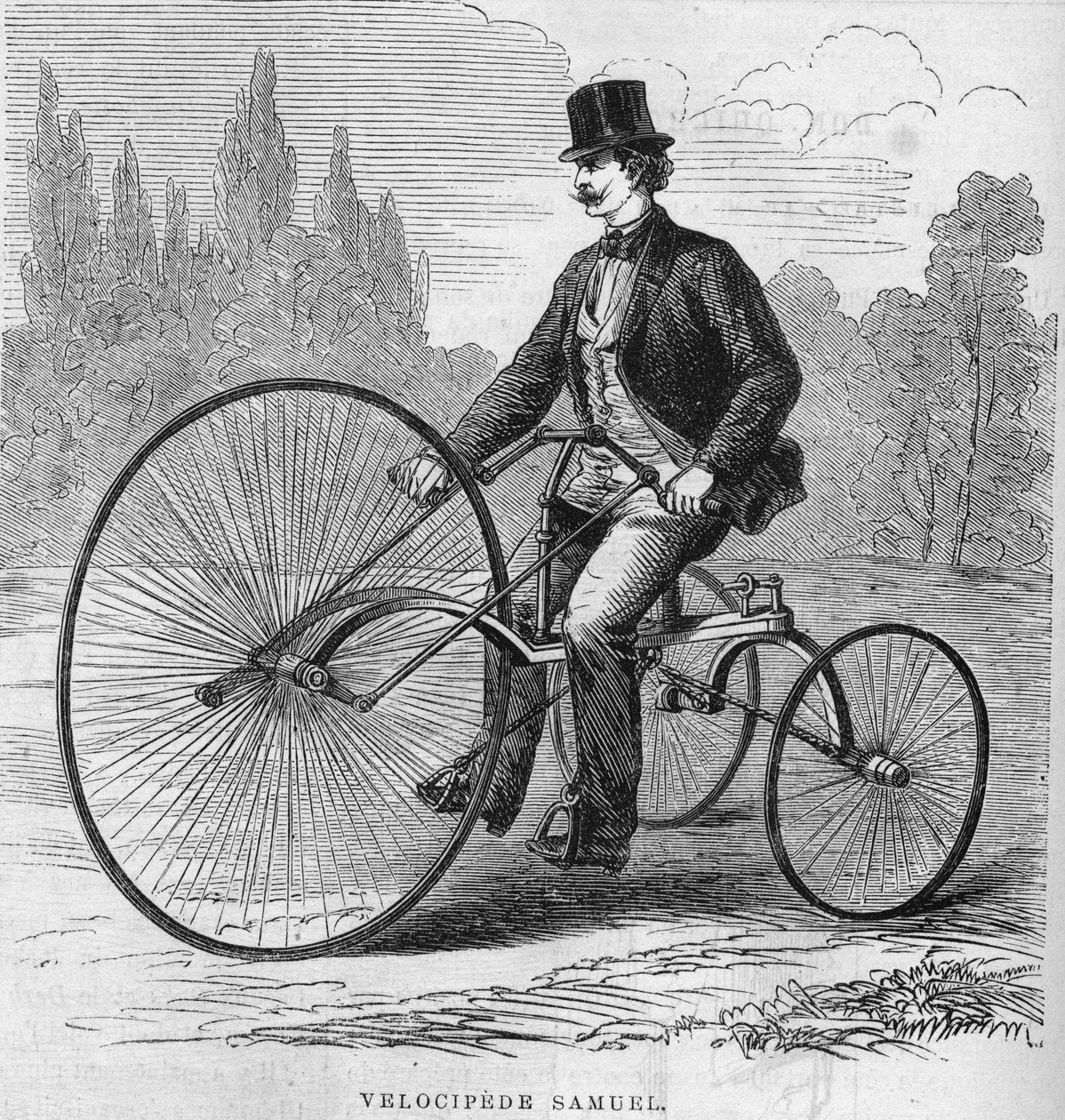 Isaac Samuels amerikanska velociped. 1869 av Unknown artist