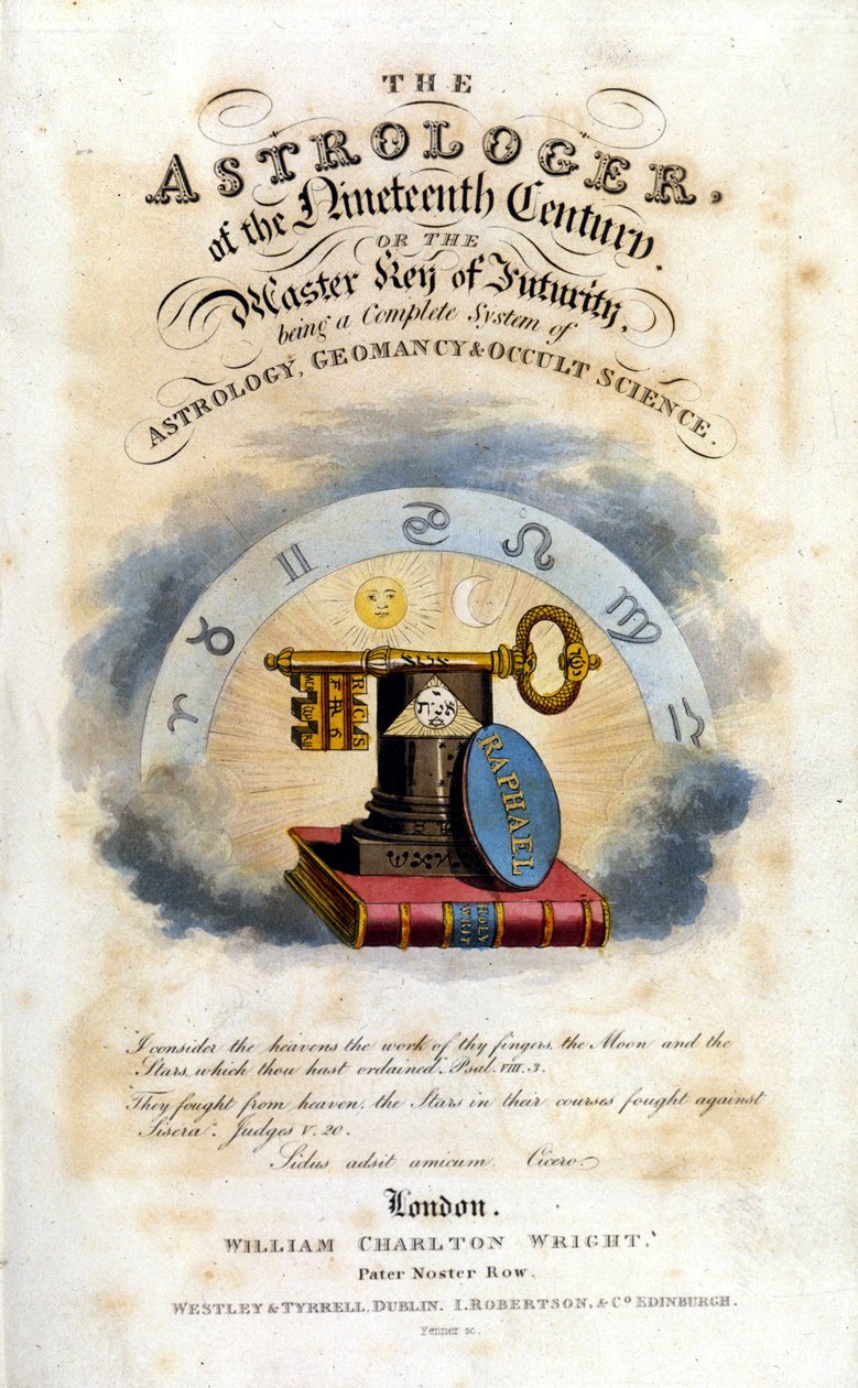 1800-talets astrolog. Avhandling om astrologi och ockulta vetenskaper. 1825. av Unknown artist