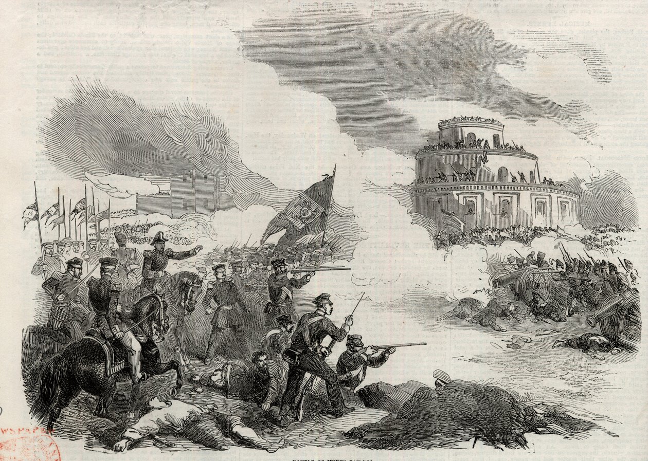 Slaget vid Monte Caseros i april 1852 - Justo Joseph de Urquizas revolt (1801-70); - Slaget vid Caseros, eller slaget vid Mount Caseros den 3 februari, av Unknown artist