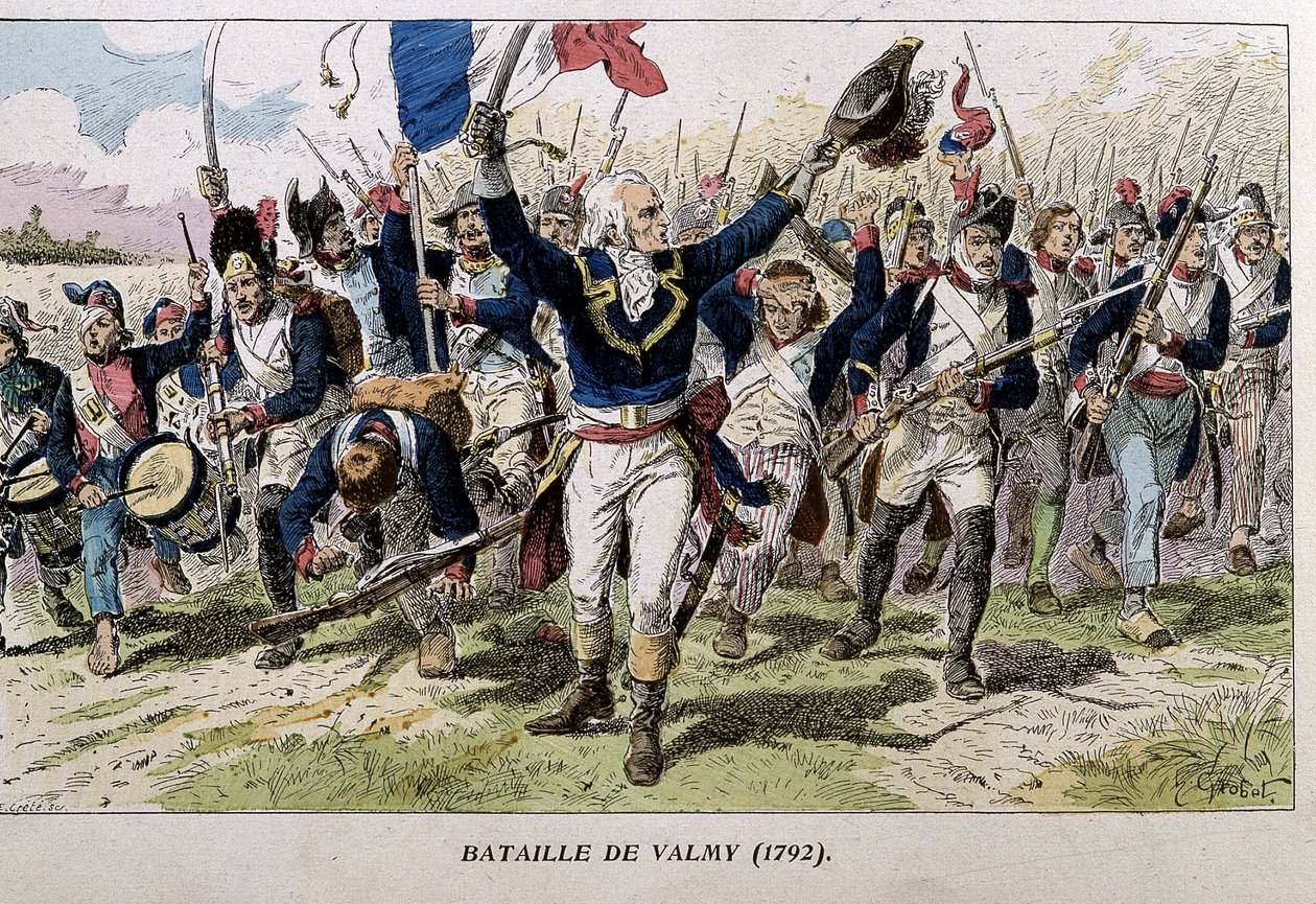 Slaget vid Valmy (1792) - gravyr, sent 1800-tal av Unknown artist