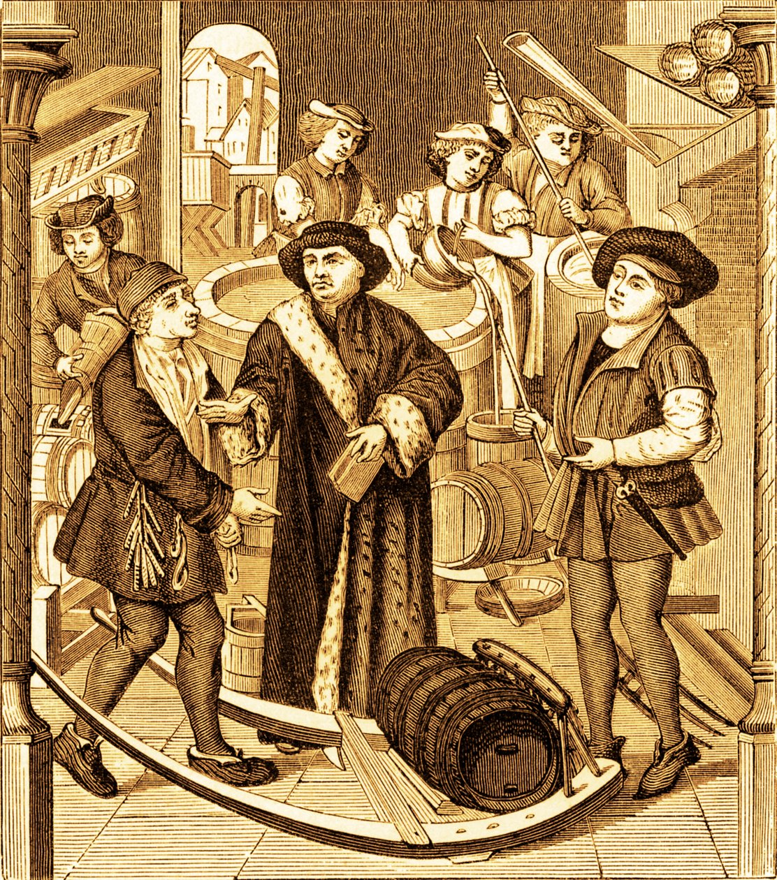 Biskopen av Tournai tar emot tionde av öl i tournai av Unknown artist