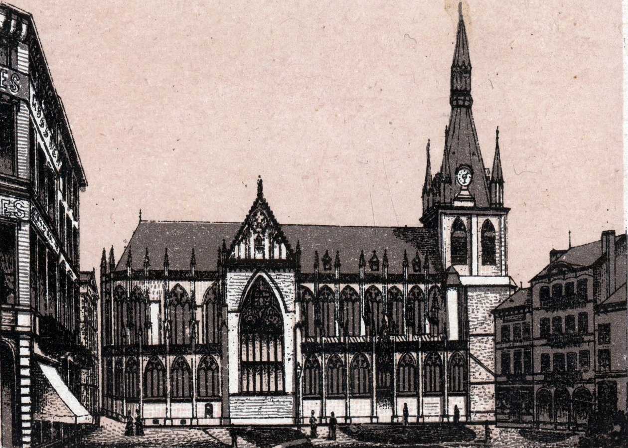 Cathedrale Saint Paul i Liège i Belgien i "Världen illustrerar 168 vyer"" Odaterat (slutet av 1800-talet) av Unknown artist