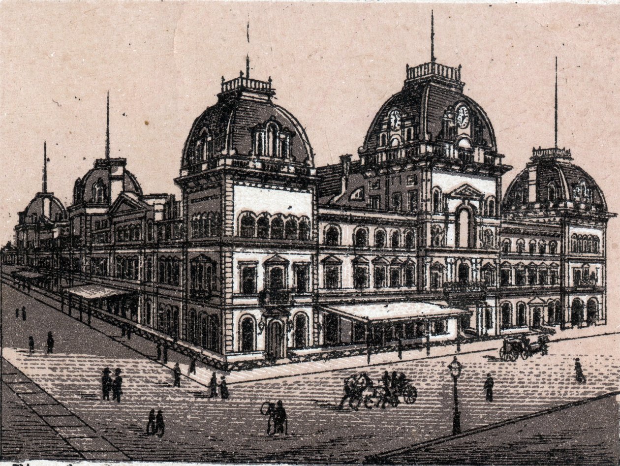 The Central Depot i New York, USA i "Världen illustrerar 168 vyer"" Odaterat (slutet av 1800-talet) av Unknown artist
