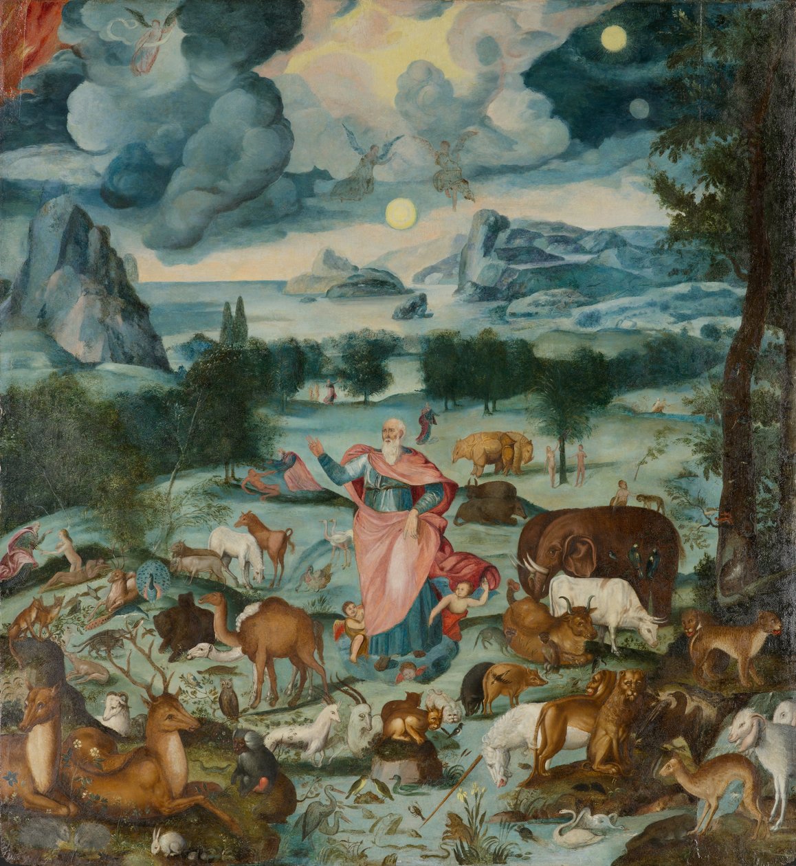 The Creation, cirka 1600 (olja på panel) av Unknown artist