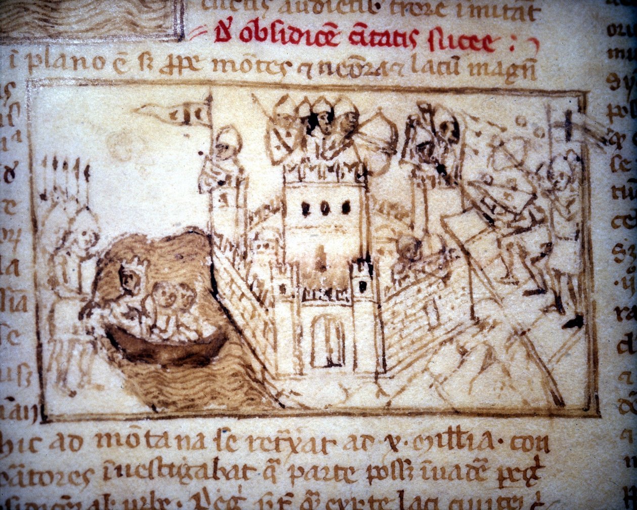 Korsfararna intar en turkisk fästning - på "Pilgrimsfärden till det heliga landet" av Unknown artist