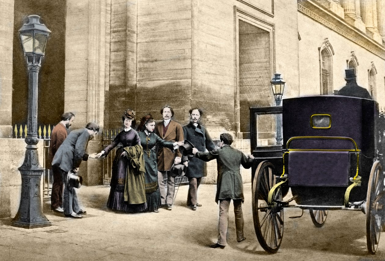 Kejsarinnan Eugenie går i exil från Paris den 4 september av Unknown artist