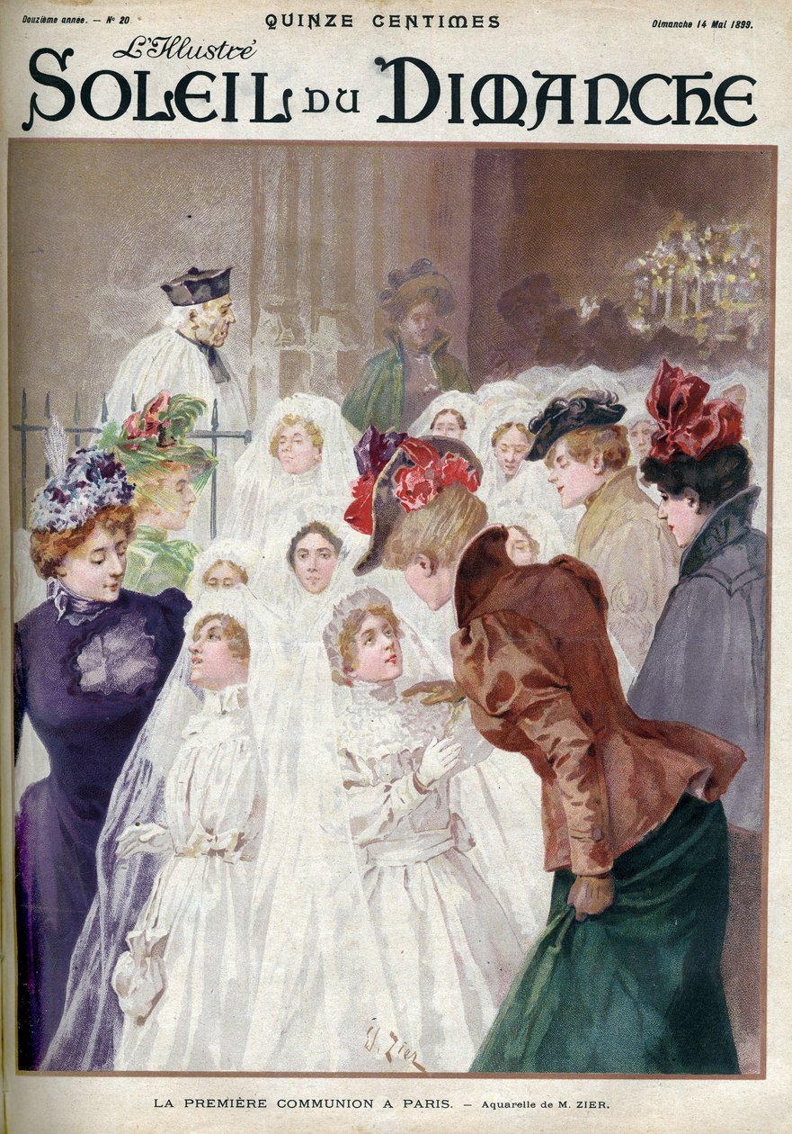 Första nattvarden i Paris. Gravyr i "Le sun-du-dimanche" av Unknown artist