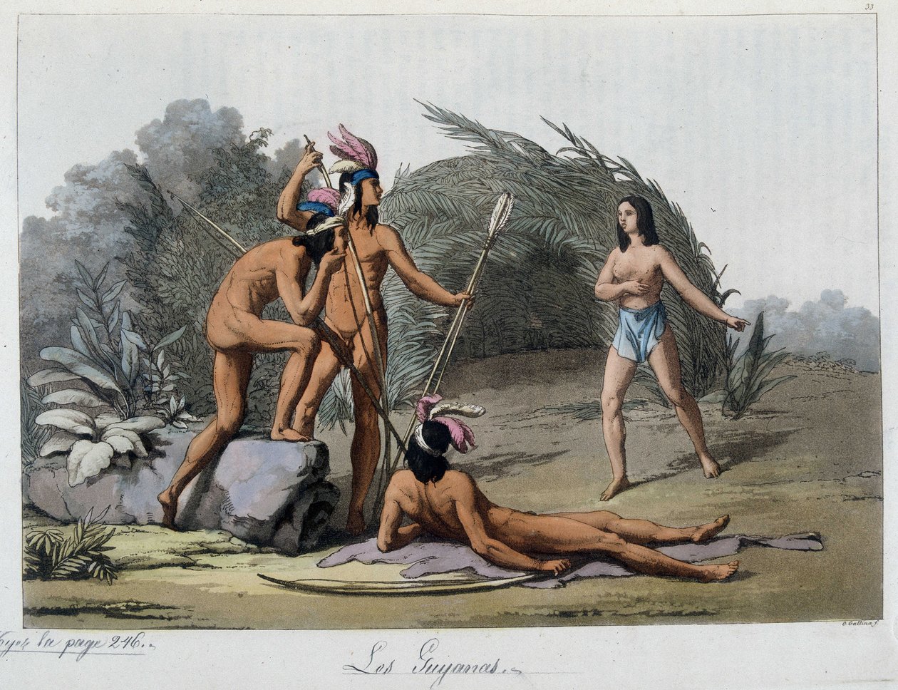 Guijanas, indianer i Paraguay. I ""Den gamla och moderna kostymen"" av Unknown artist
