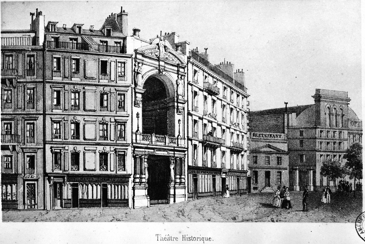 Historiska teatern på 1800-talet - gravyr, Carnavalet.¿ av Unknown artist