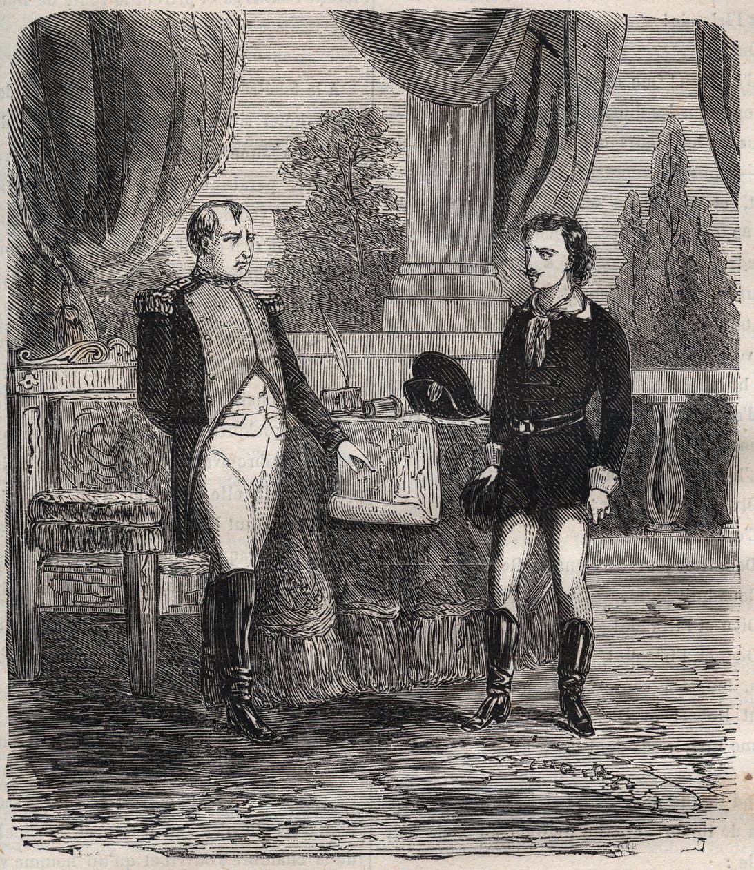 Förhöret av Friedrich Stabs efter hans misslyckade försök att mörda Napoleon I - Friedrich (Frederic) Staps förhör av Napoleon, en ung tysk som försökte mörda Napoleon den 12 oktober av Unknown artist