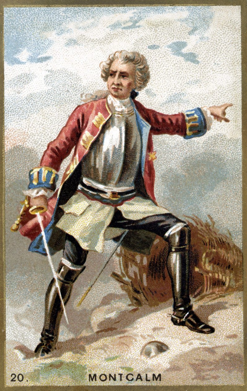 Markisen av Montcalm av Saint-Véran (1712 - 1759), fransk general. Kromolitografi av 1800-talet. av Unknown artist
