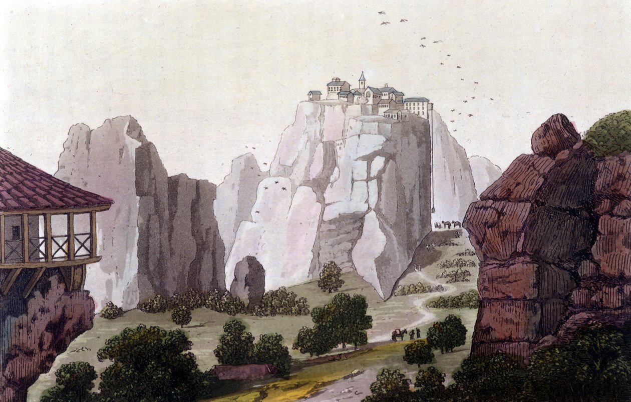 Meteorerna i Grekland 1810.i "" Den gamla och moderna kostymen"" av Jules Ferrario, red. Milano av Unknown artist