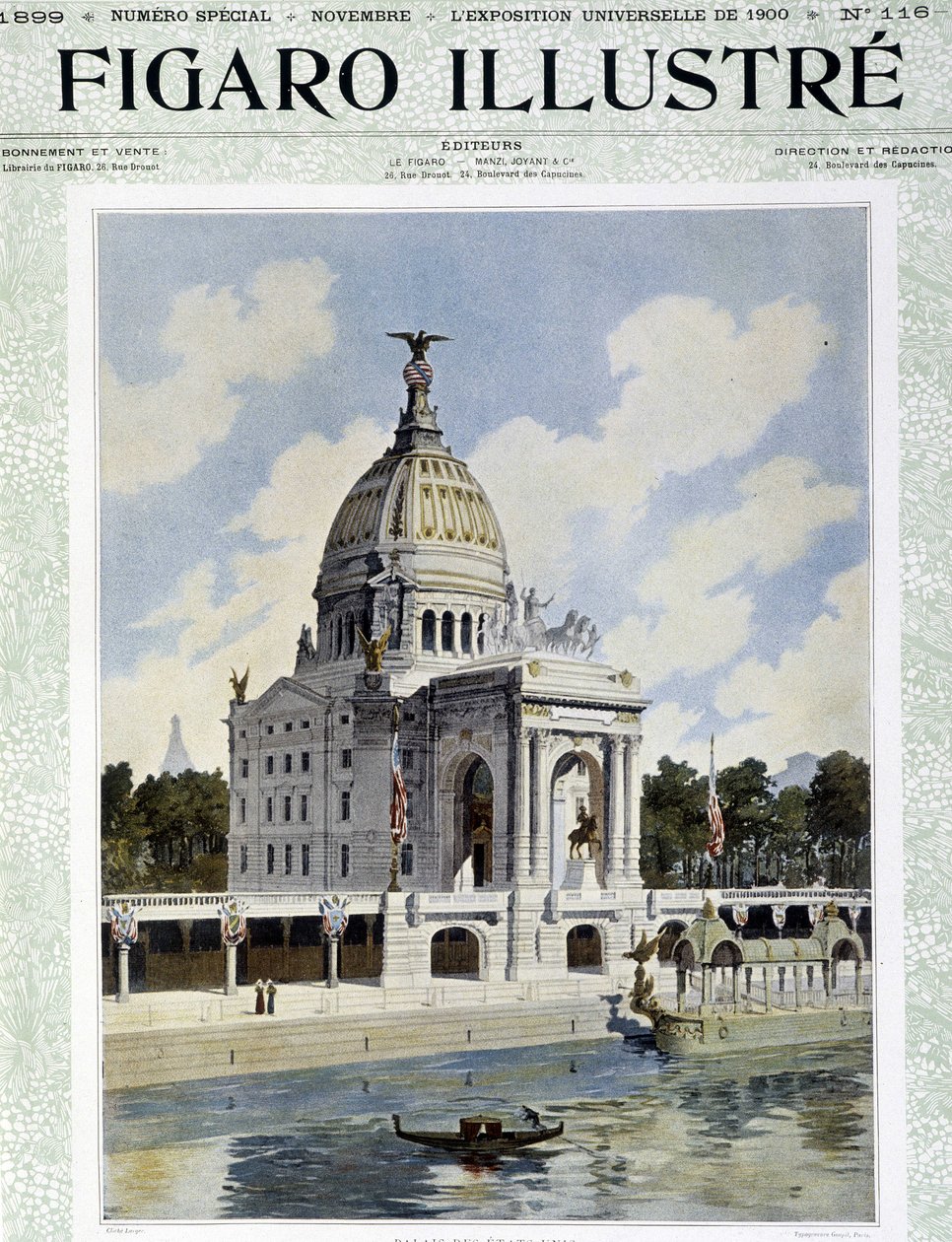 The Palace of the United States på den universella utställningen - i "" Le Figaro Illustré", nov. 1899 av Unknown artist