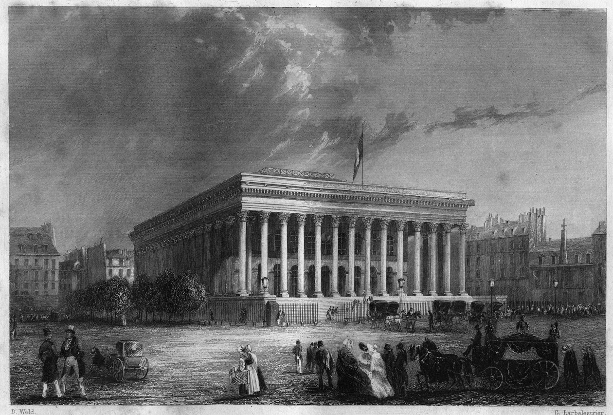 Parisbörsen i mitten av 1800-talet. av Unknown artist