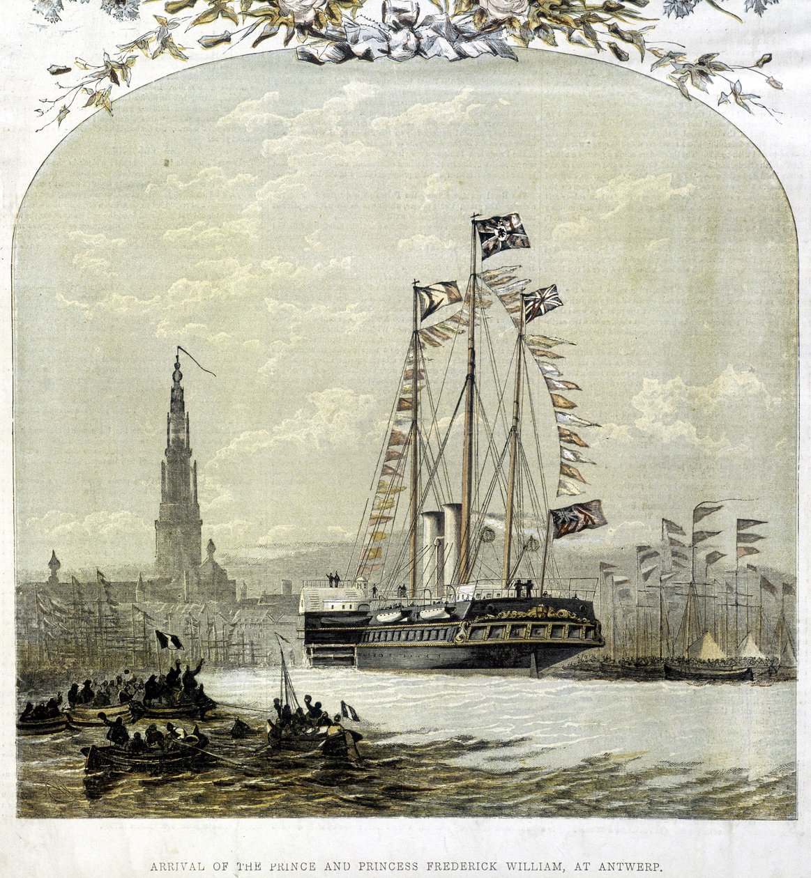 Antwerpens hamn 1858 av Unknown artist