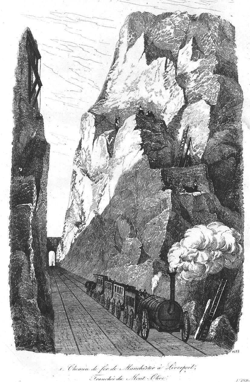 Järnvägen från Liverpool till Manchester: Trench of Mount Olive av Unknown artist