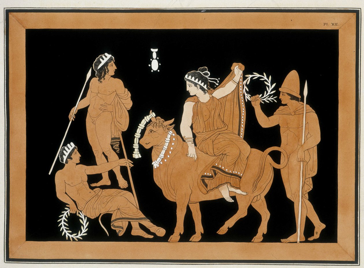 The Removal of Europe - "" Målningar av antika vaser, vanligtvis kallade etruskerna", från olika samlingar och graverade av A. Clener, åtföljda av förklaringar av A.L. Millen. Av Dubois-Maisonneuve. Library of Maisons Alfort, Veterinary School. 1808 av Unknown artist