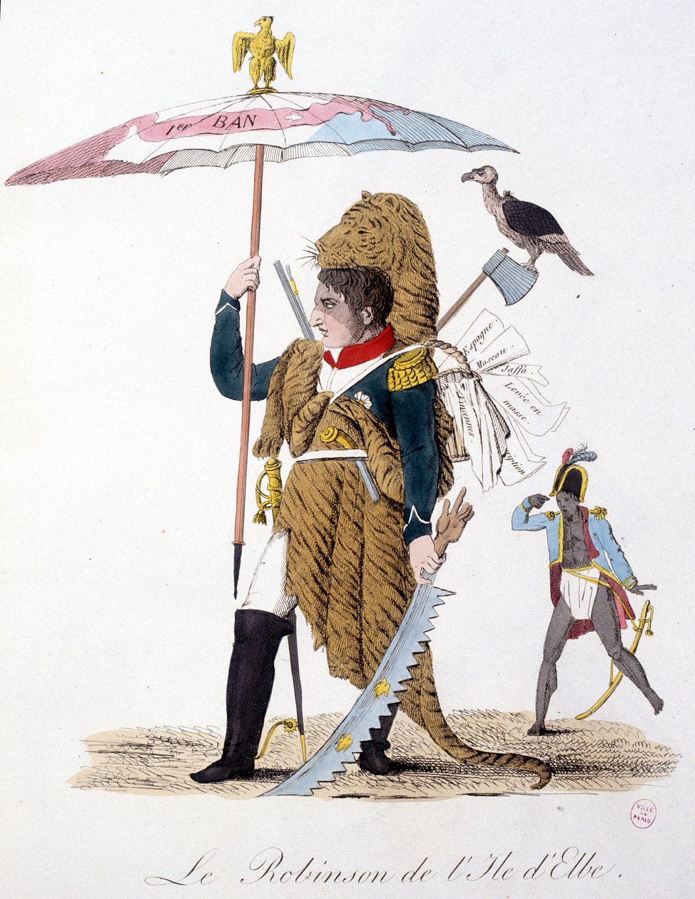The Robinson of Elba Island - i "" Napoleon 1st, karikatyrer, dummysamling"", ca. 1814 av Unknown artist