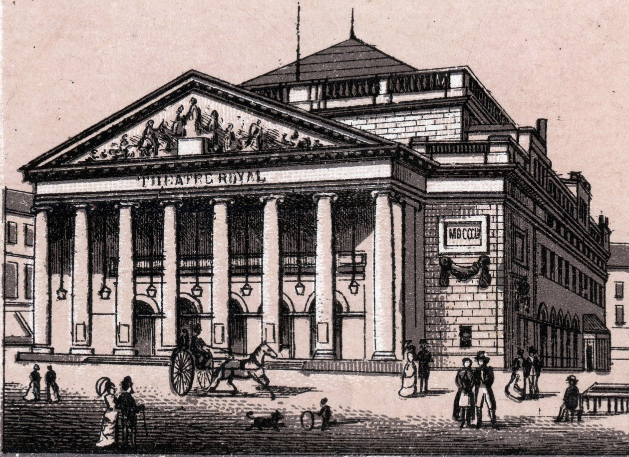 Royal Theatre i Bryssel i Belgien i "Världen illustrerar 168 vyer"" Odaterat (slutet av 1800-talet) av Unknown artist