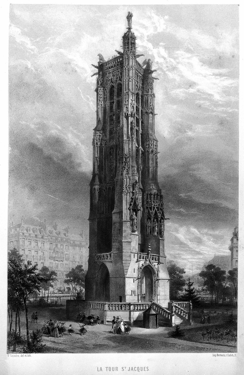 Saint Jacques Tower i Paris på 1800-talet. av Unknown artist