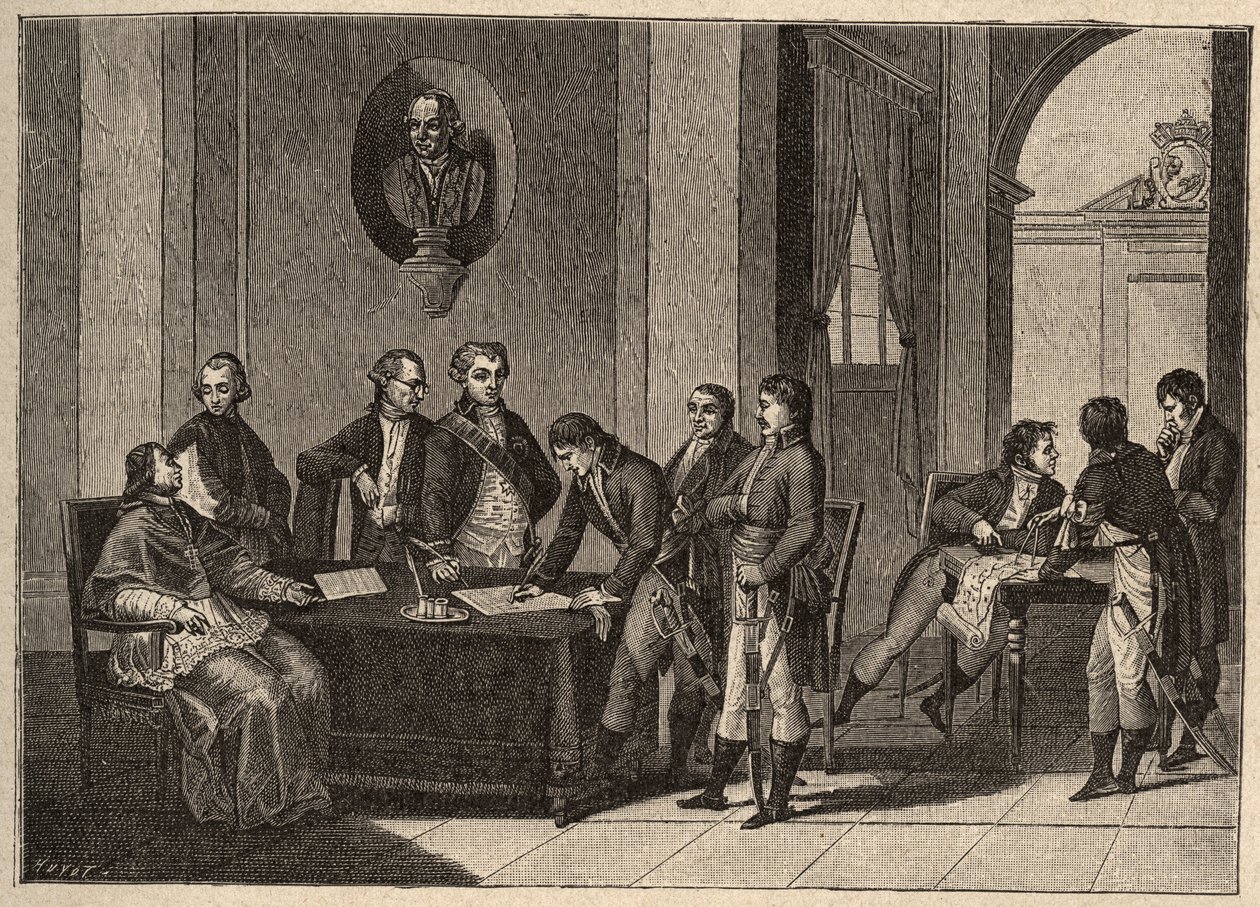 Tolentinofördraget eller Tolentinofreden är ett fredsavtal som undertecknades den 19 februari 1797 i Tolentino, Italien, mellan Frankrike och de påvliga staterna. (Mellan general Bonaparte och påven Pius (Pio eller Pius) VI (1717-1799). Påven avsäger sig s av Unknown artist