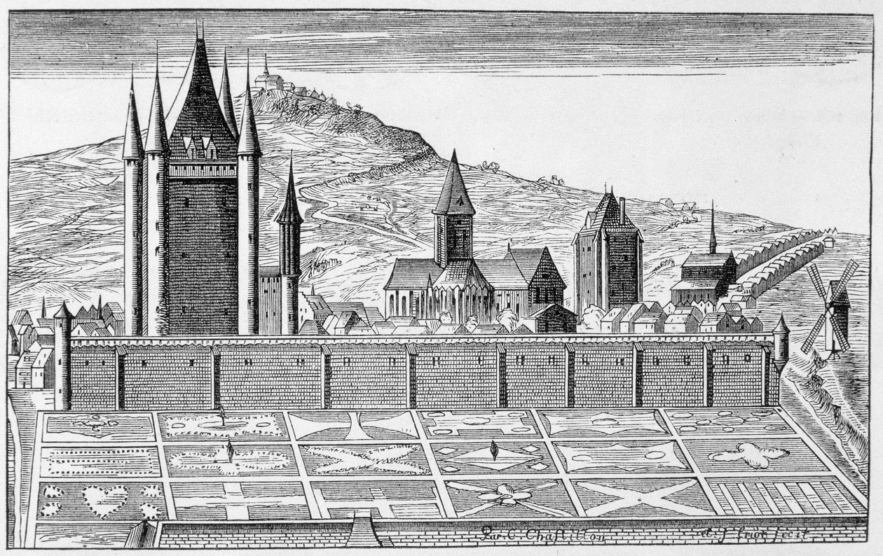 Templets torn, från ett tryck av Paris topografi - gravyr av Unknown artist