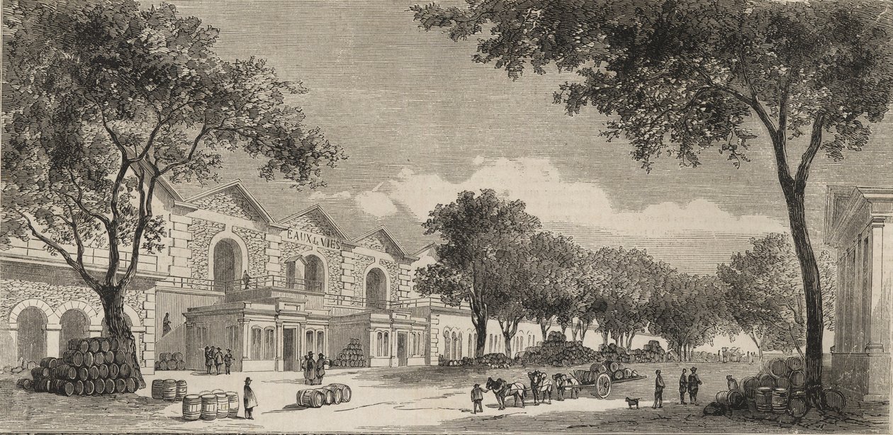 The Wines Warehouse i Paris 1861 - Eaux de vie-distriktet av Unknown artist