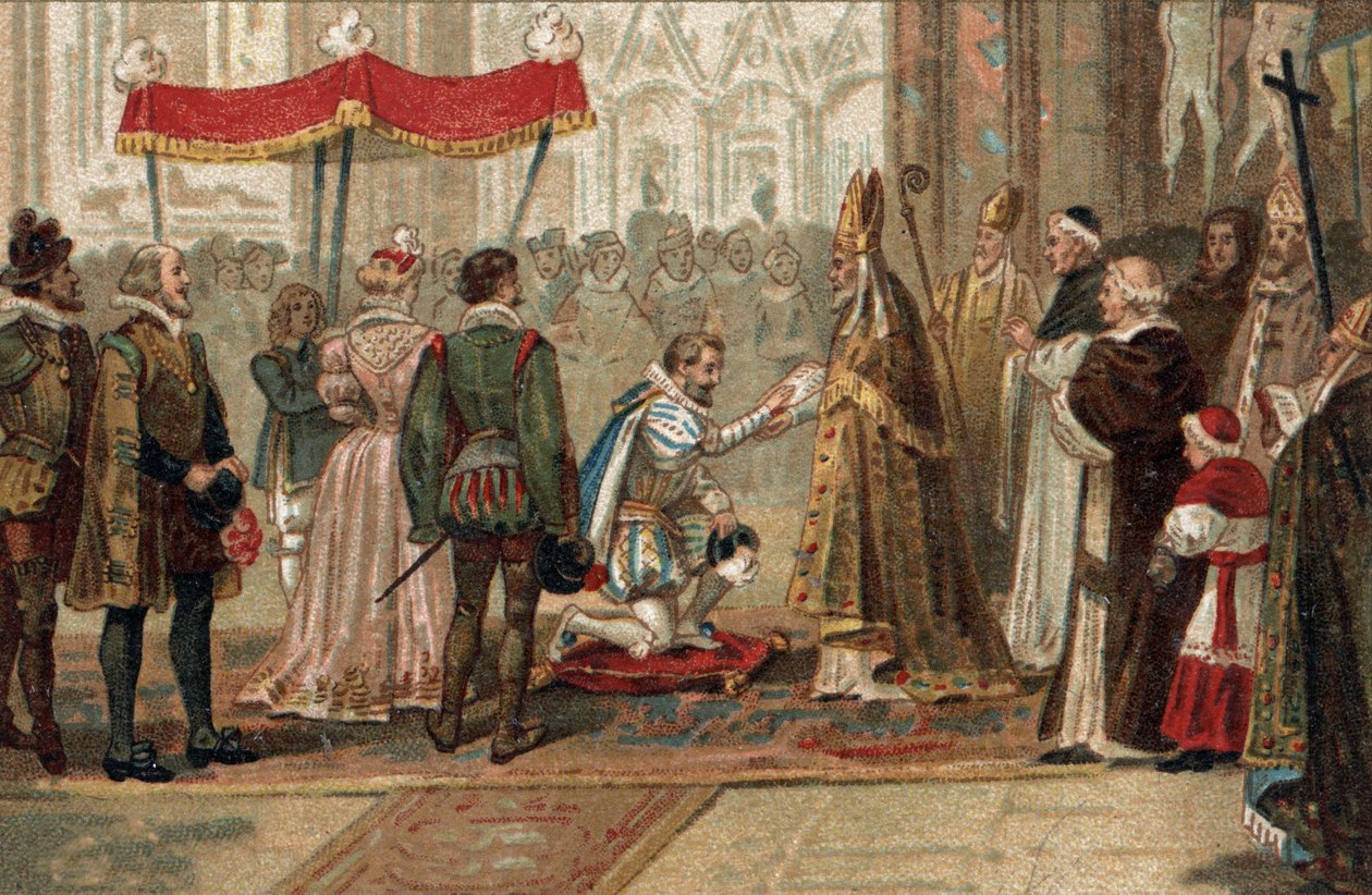 Avvärjandet av Henrik IV, kung av Frankrike vid Saint Denis den 25 juli av Unknown artist